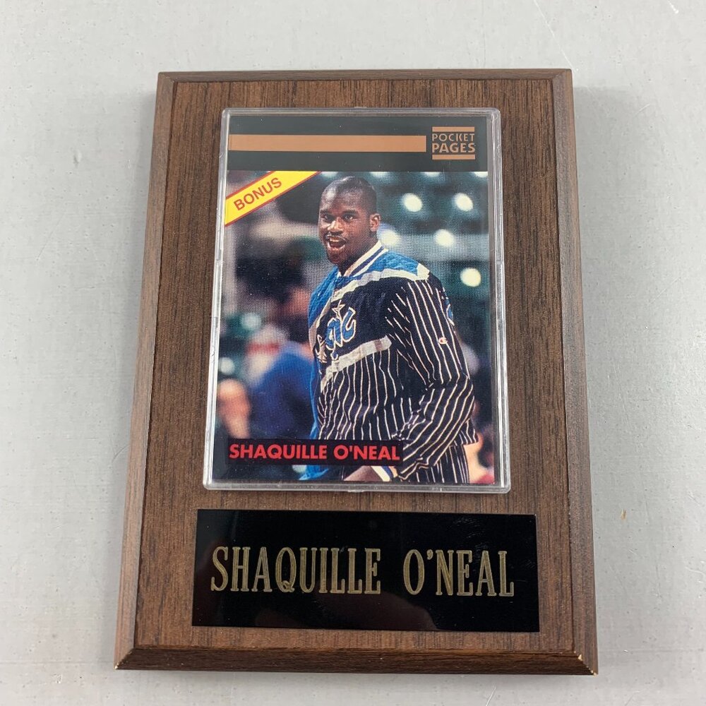 NBA Shaq 92 / 94 Pocket Pages Orlando Magic Basketball Card Wall Plaque 5" x 7"